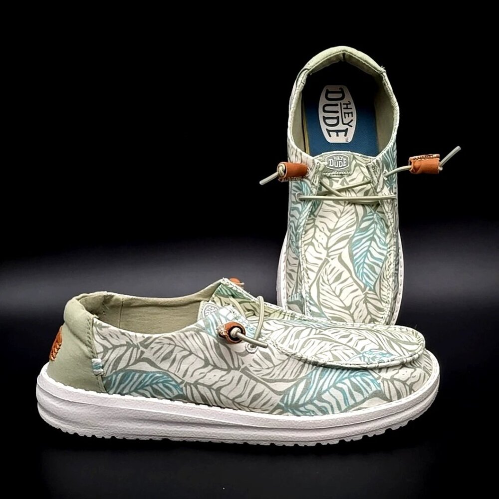 Hey Dude Wendy Tropical Sage Slip-on Casual Shoes Women's Size 7